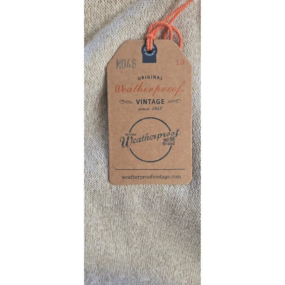 Weatherproof Vintage Mens Faux Fur Lined Quarter ZipPullover Stone F2521150ME XL